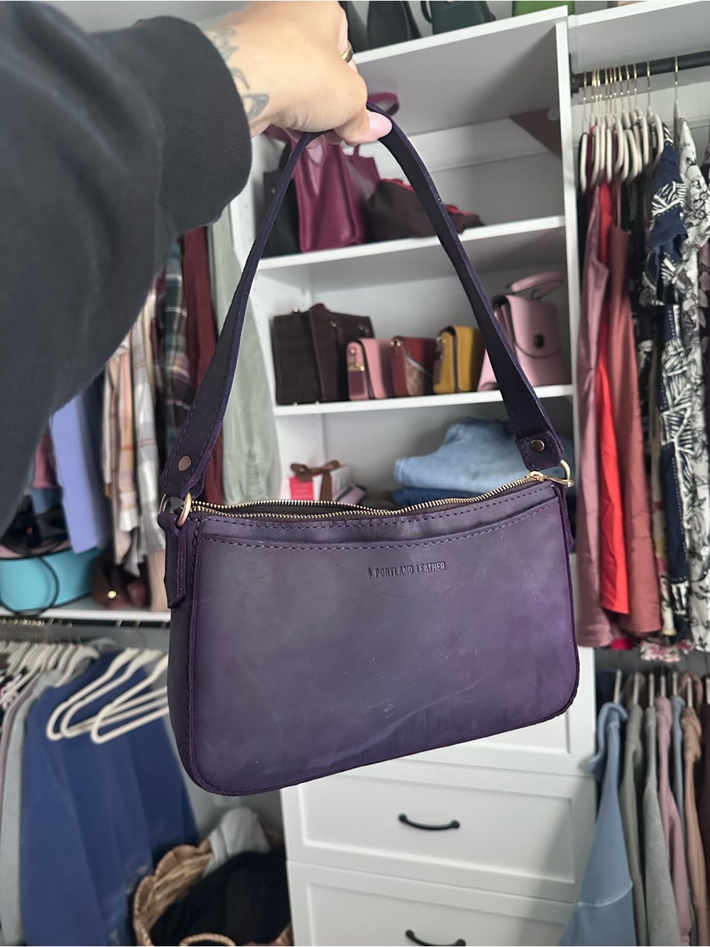 Portland Leather Deep Purple Lucy Bag